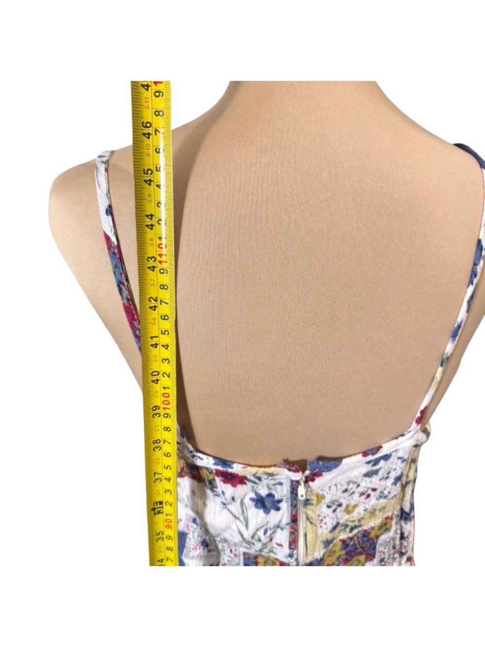 Vintage Patchwork Print Slip Midi Dress Sz S Cottage Boho Summer - Picture 6 of 7
